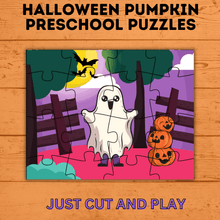 Load image into Gallery viewer, Pumpkin Halloween Puzzles for Preschoolers | Preschool Puzzles | Preschool Activities | Toddler Puzzles | Toddler Printable | Digital Puzzle
