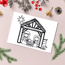 Load image into Gallery viewer, Printable Christmas Card | Digital Christmas Card | Nativity Christmas Card | Color Christmas Card | PDF Christmas Card | Instant Download
