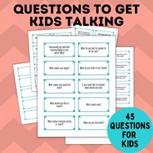 Load image into Gallery viewer, Questions for Kids to Get Them Talking | Kid&#39;s Question Cards | Bonding Questions for Kids
