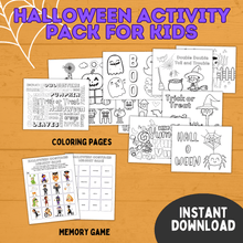 Load image into Gallery viewer, Halloween Activity Pack for Kids | Halloween Games | Halloween Activities | Kids Games | Party Games | Halloween Party | Printable Pack
