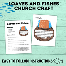 Load image into Gallery viewer, Loaves and Fishes Craft for Sunday School | Jesus Craft | Primary Craft | Sunday School Craft
