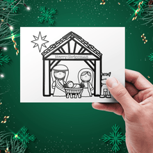 Load image into Gallery viewer, Printable Christmas Card | Digital Christmas Card | Nativity Christmas Card | Color Christmas Card | PDF Christmas Card | Instant Download
