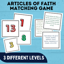 Load image into Gallery viewer, Articles of Faith Matching Game for Families | FHE Game | Articles of Faith Game | Match game for kids | Articles of Faith Printable
