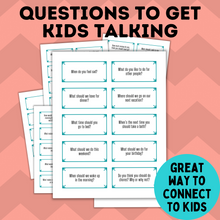 Load image into Gallery viewer, Questions for Kids to Get Them Talking | Kid&#39;s Question Cards | Bonding Questions for Kids
