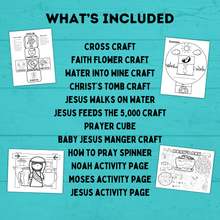 Load image into Gallery viewer, Sunday School Activities | Sunday School Crafts Bundle | Sunday School Lesson | Sunday School Printable | Bible Activities for Kids | VBS |
