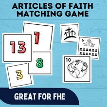 Load image into Gallery viewer, Articles of Faith Matching Game for Families | FHE Game | Articles of Faith Game | Match game for kids | Articles of Faith Printable
