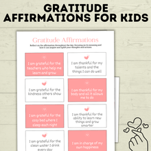 Load image into Gallery viewer, Gratitude Affirmation Cards for Kids | Gratitude Cards | Thankful Cards | Gratitude Prompts | Thanksgiving | Kids Activity | Kids Printable
