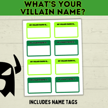 Load image into Gallery viewer, What&#39;s Your Villain Name Game? Kid&#39;s Birthday Party Games | Halloween Games for Kids | PDF Digital Download
