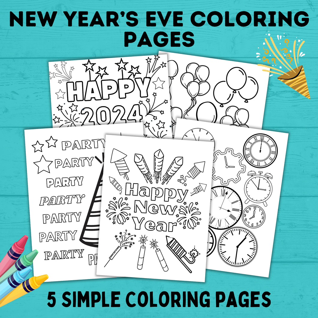 New Year's Eve Coloring Pages for Kids | New Year's Eve Activities | Coloring Pages