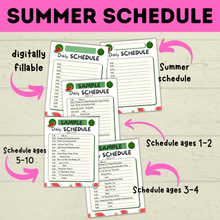 Load image into Gallery viewer, Summer Planner | Summer Schedule | Summer Activities | Summer Printable | Summer Fun | Chore Chart | Sample Schedule | Activity Ideas
