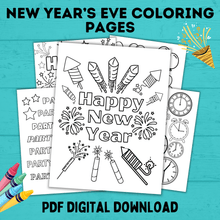 Load image into Gallery viewer, New Year&#39;s Eve Coloring Pages for Kids | New Year&#39;s Eve Activities | Coloring Pages
