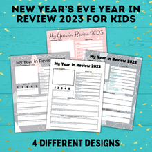 Load image into Gallery viewer, 2023 Time Capsule Sheets | New Year&#39;s Eve Printable | New Year&#39;s Eve Game | My Year in Review 2023 | PDF Download | Kids Questions
