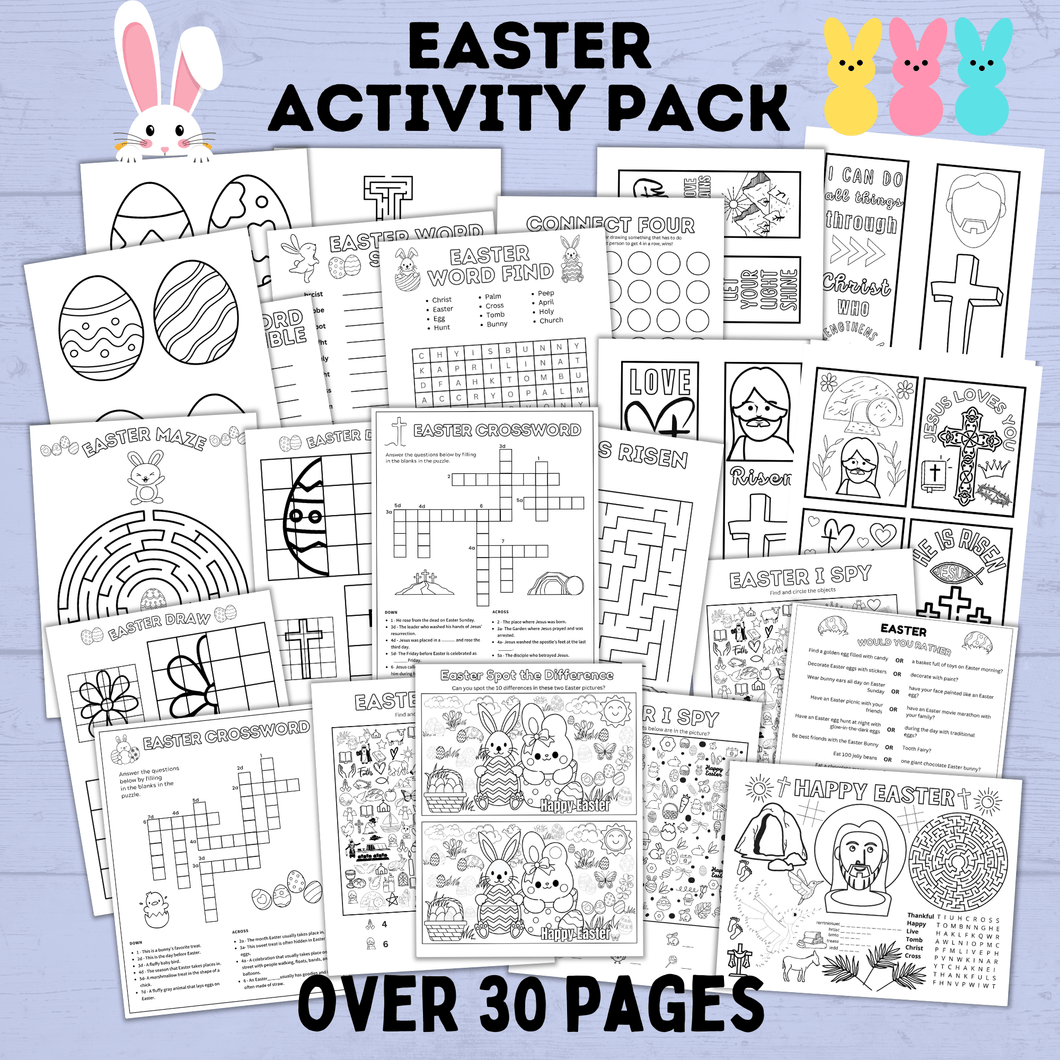 Easter Activity Pack for Kids | Easter Printables | Easter Activities | Easter Crafts | Easter fun pack for kids | Kids Activities | Kids