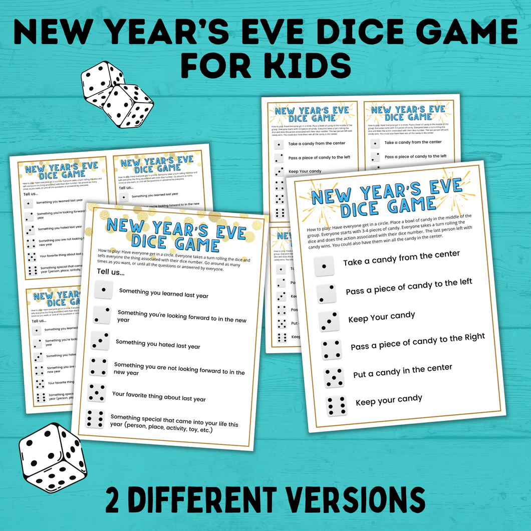 New Year's Eve Game for Kids and Family | New Year's Eve Dice Game | New Year's Eve questions | Kid's Games | Party Games | New Years