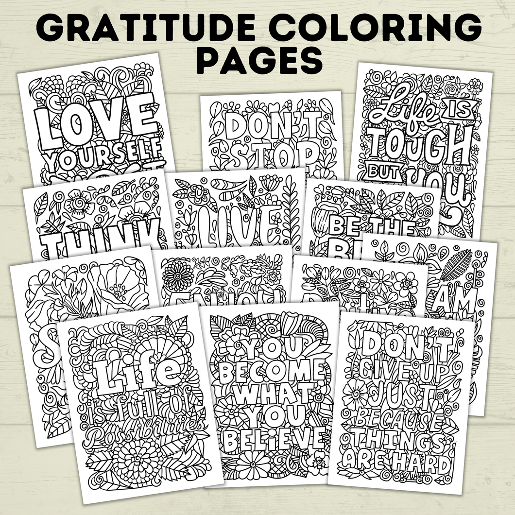 Gratitude Coloring Pages | Inspirational Coloring Pages