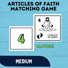 Load image into Gallery viewer, Articles of Faith Matching Game for Families | FHE Game | Articles of Faith Game | Match game for kids | Articles of Faith Printable
