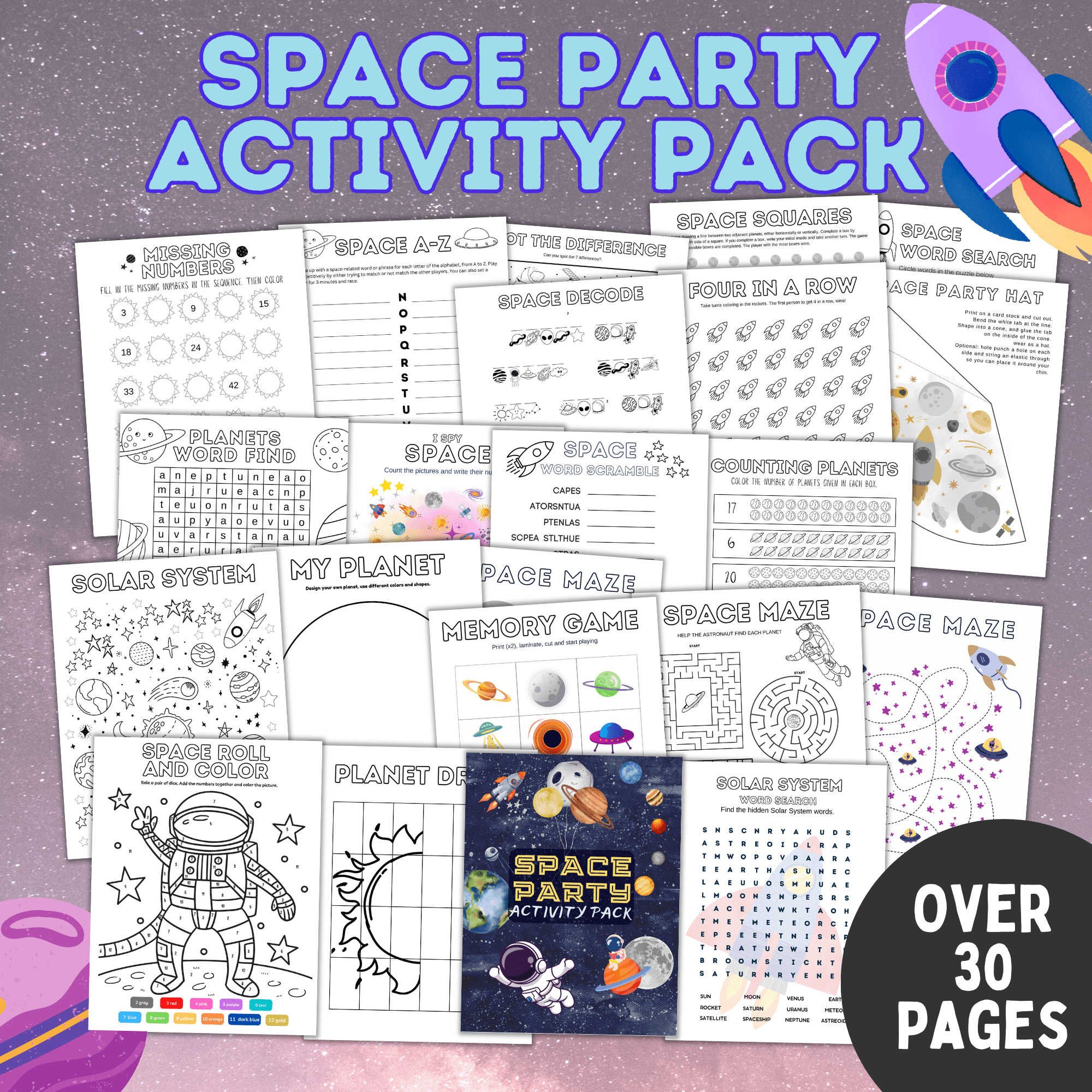 Space Party Activity Pack | Space Activity | Space Craft | Space Games ...