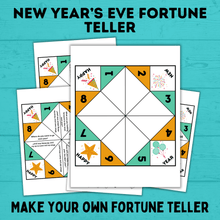 Load image into Gallery viewer, New Year&#39;s Eve Printable | New Year&#39;s Fortune Teller | Fortune Teller for Kids | Kids Activities | Printables | New Year&#39;s Eve Activities

