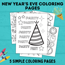 Load image into Gallery viewer, New Year&#39;s Eve Coloring Pages for Kids | New Year&#39;s Eve Activities | Coloring Pages
