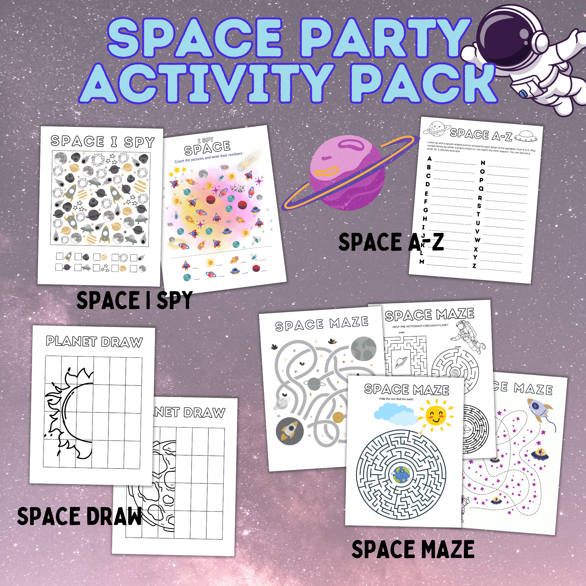 Space Party Activity Pack | Space Activity | Space Craft | Space Games ...
