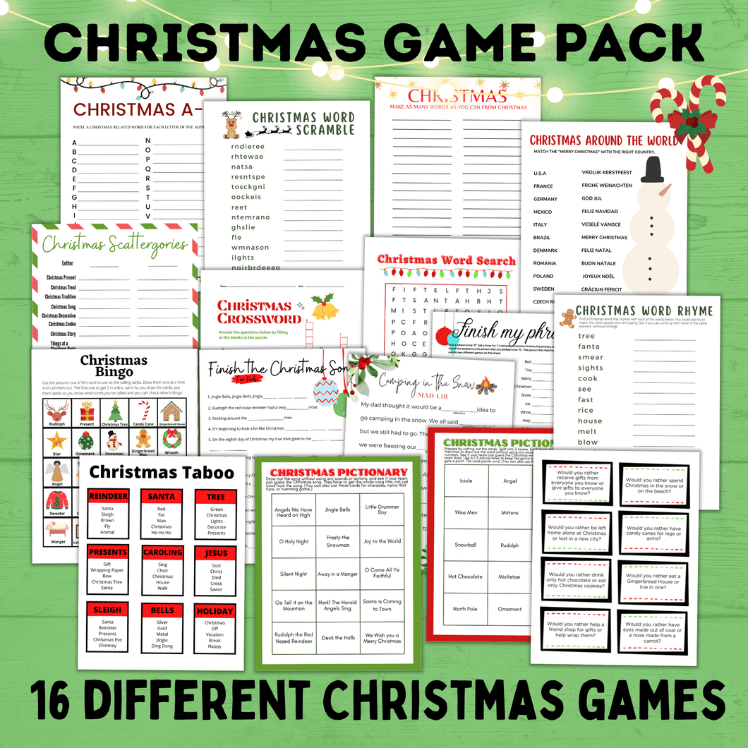 Christmas Games for Kids | Christmas Printables | Christmas Games for Adults | Christmas Games for the Family | Christmas Taboo | Games