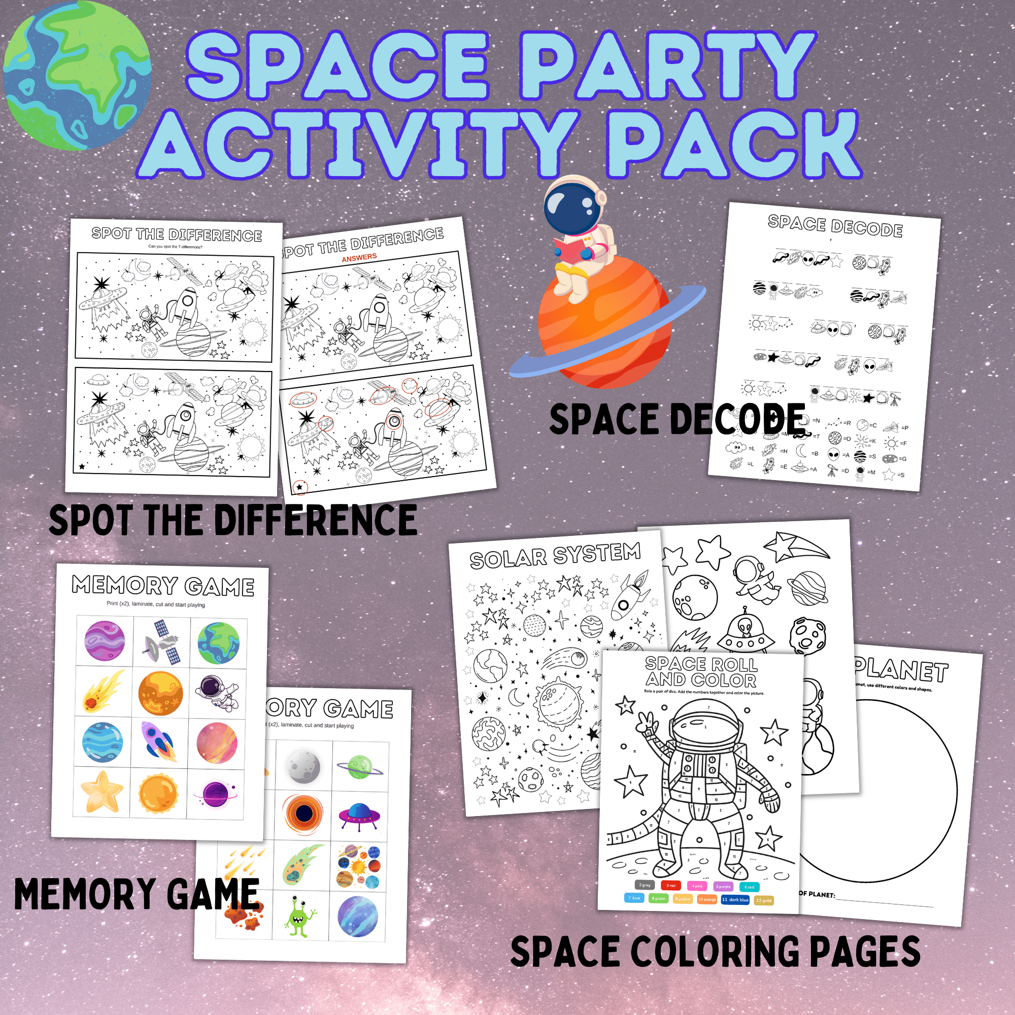 Space Party Activity Pack | Space Activity | Space Craft | Space Games ...