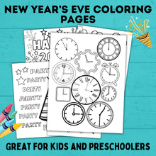 Load image into Gallery viewer, New Year&#39;s Eve Coloring Pages for Kids | New Year&#39;s Eve Activities | Coloring Pages

