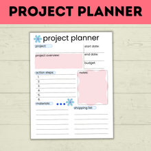 Load image into Gallery viewer, Project Planner Worksheet for Kids and Family
