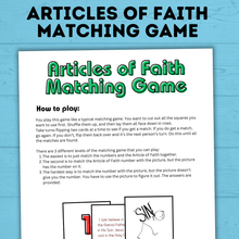 Load image into Gallery viewer, Articles of Faith Matching Game for Families | FHE Game | Articles of Faith Game | Match game for kids | Articles of Faith Printable
