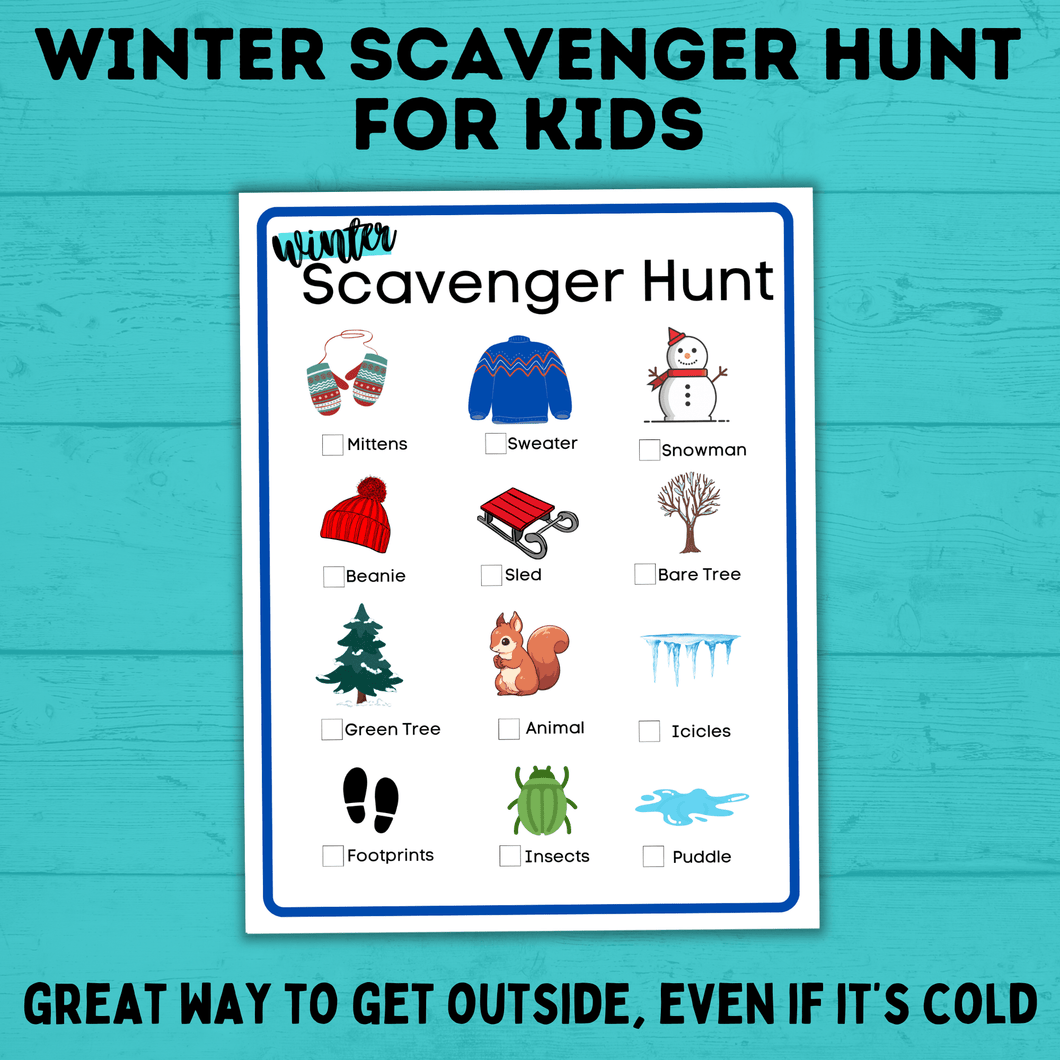 Winter Scavenger Hunt for Kids | Winter Activities | Kids Activities | Kids Games | Kids Scavenger Hunt | Winter Games | Digital download