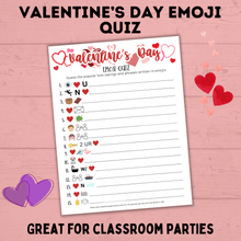 Load image into Gallery viewer, Valentine&#39;s Day Emoji Quiz | Valentine&#39;s Day Games | Valentine&#39;s Day Picture Quiz | Valentine&#39;s Day Printables | Classroom Games | Kids
