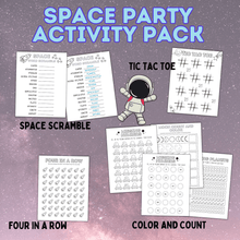 Load image into Gallery viewer, Space Party Activity Pack | Space Activity | Space Craft | Space Games | Outer space games | kids Games | Party Games | Space Party Games
