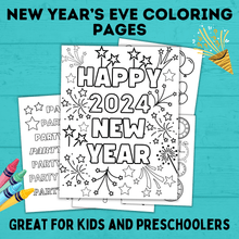 Load image into Gallery viewer, New Year&#39;s Eve Coloring Pages for Kids | New Year&#39;s Eve Activities | Coloring Pages

