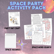 Load image into Gallery viewer, Space Party Activity Pack | Space Activity | Space Craft | Space Games | Outer space games | kids Games | Party Games | Space Party Games
