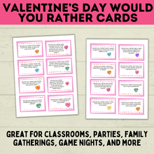 Load image into Gallery viewer, Would you rather for kids | Kids games | Valentine&#39;s day Games | Party Games | Classroom Games | Kids Activities | Kids Cards | PDF
