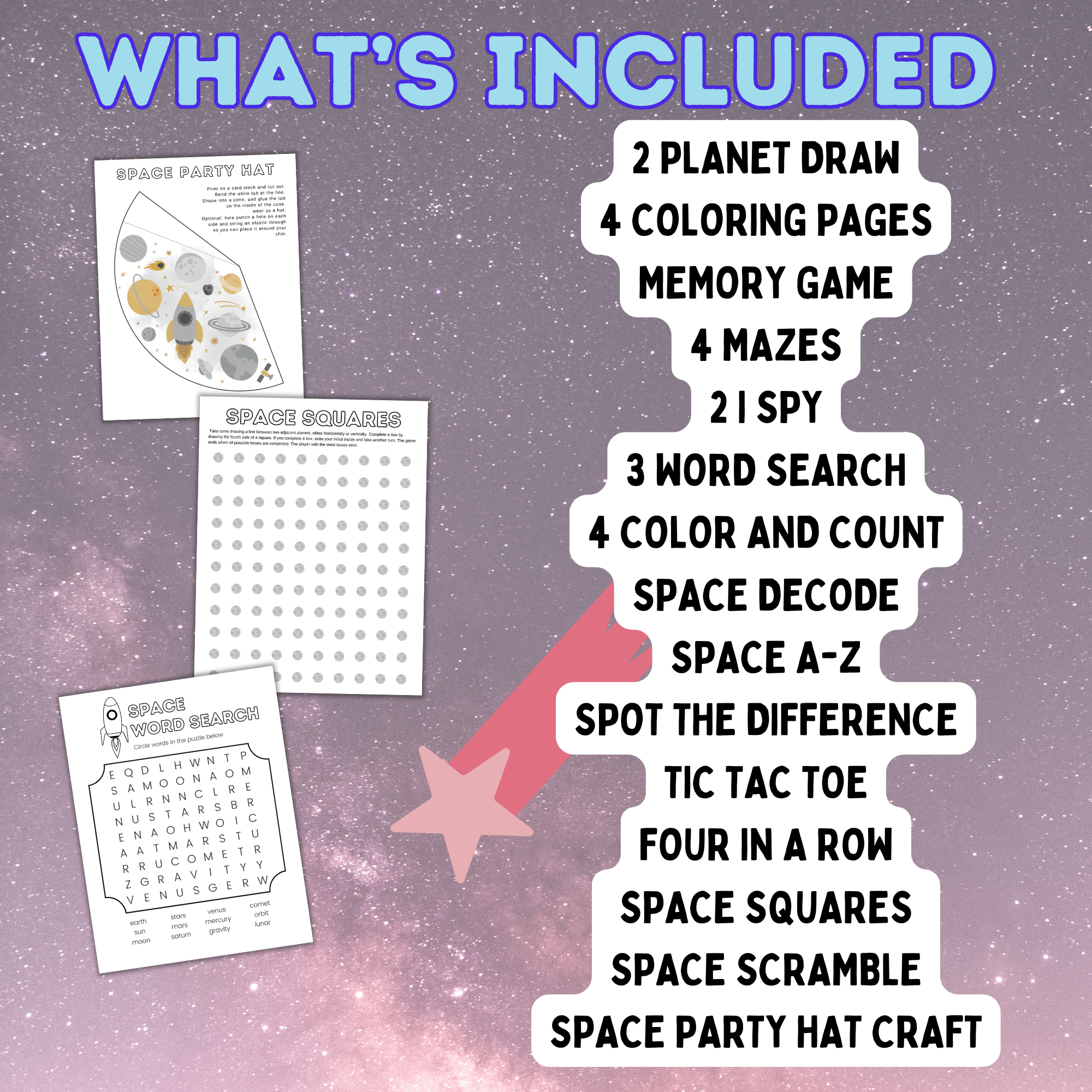 Space Party Activity Pack | Space Activity | Space Craft | Space Games ...