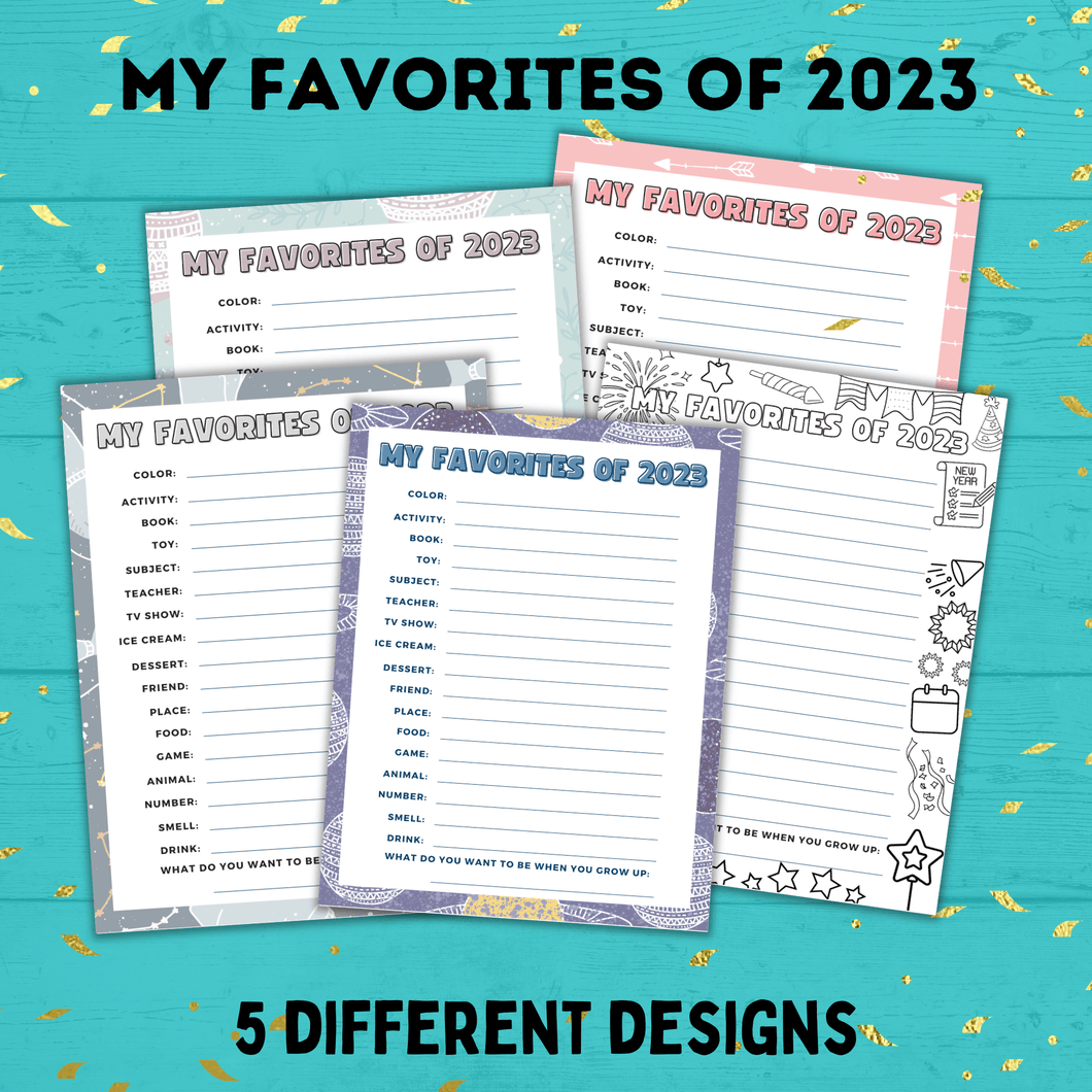 My Favorites 2023 for Kids | Kids NYE Games | New Year's Eve Activity