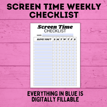 Load image into Gallery viewer, Chore Chart for Kids | Weekly Screen Time Chart | Weekly Checklist for Kids | Earn Screen Time Chore Chart | Technology Chart | Kids Chart
