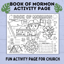 Load image into Gallery viewer, Book of Mormon Activity Page for Kids | Book of Mormon Lesson | Book of Mormon Printables | Sunday School Lesson | Kids printables | Church
