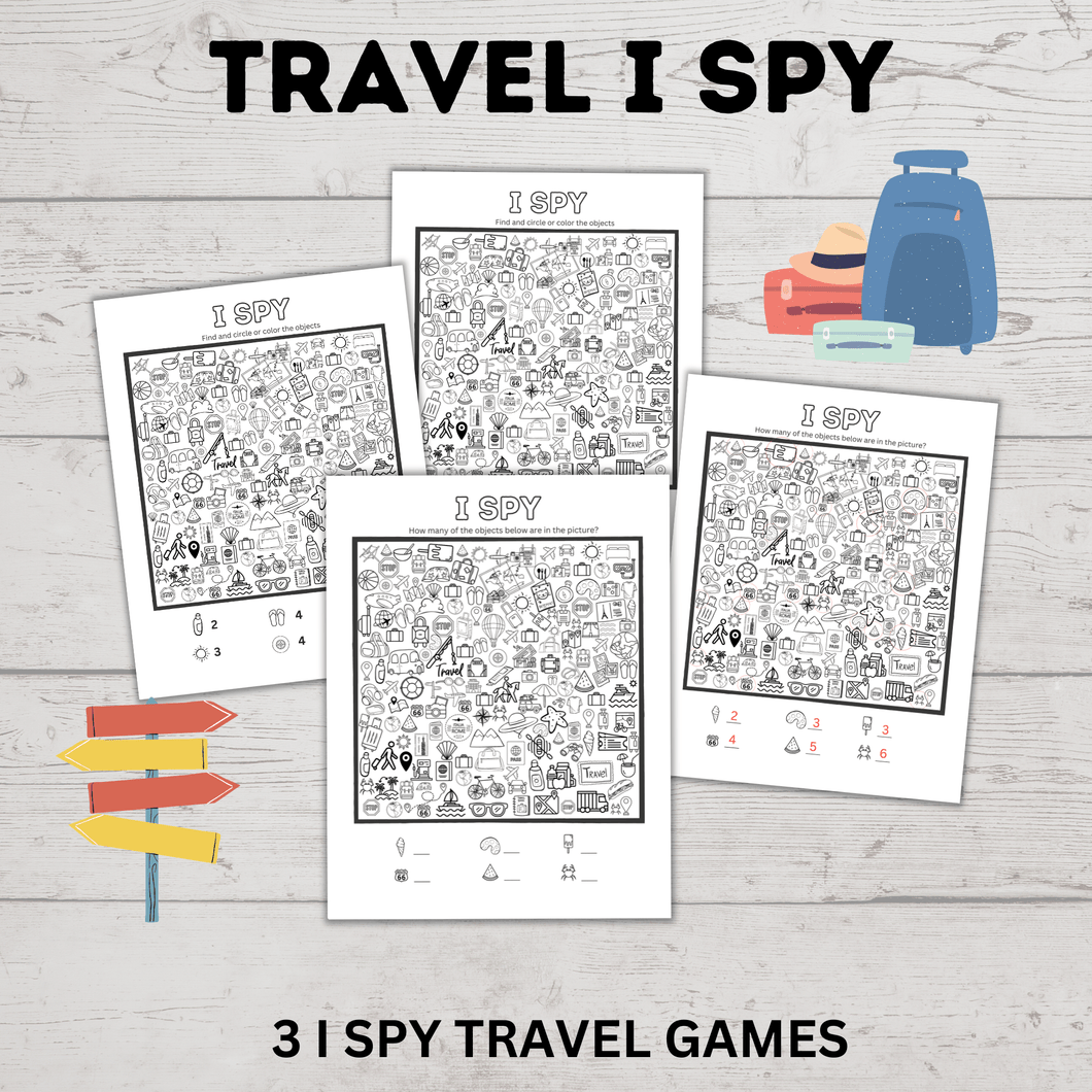 Travel I Spy for Kids | Kids I Spy | Travel Games | Kids Games | Plane Games | Road Trip Games | Paper Games | Toddler Games | I spy