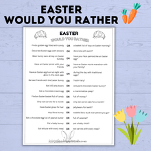 Load image into Gallery viewer, Easter Would You Rather for Kids | Easter Activities | Easter Printables | Easter for Kids | Kids Printables | Easter PDF download | Instant
