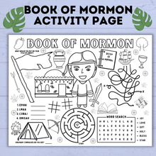 Load image into Gallery viewer, Book of Mormon Activity Page for Kids | Book of Mormon Lesson | Book of Mormon Printables | Sunday School Lesson | Kids printables | Church
