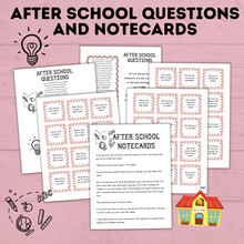 Load image into Gallery viewer, After School Questions for Kids | Kids Questions | Kids Notecards | Question Cards for Kids | Kids Activities | Ice Breaker Questions
