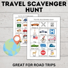 Load image into Gallery viewer, Travel Scavenger Hunt | Travel Bingo | Travel Game | Road Trip Game | Kids Games | Kids Scavenger Hunt | Kids Activity
