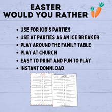 Load image into Gallery viewer, Easter Would You Rather for Kids | Easter Activities | Easter Printables | Easter for Kids | Kids Printables | Easter PDF download | Instant
