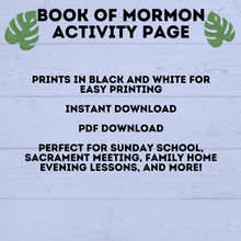 Load image into Gallery viewer, Book of Mormon Activity Page for Kids | Book of Mormon Lesson | Book of Mormon Printables | Sunday School Lesson | Kids printables | Church
