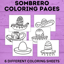 Load image into Gallery viewer, Sombrero Coloring Pages | Cinco De Mayo | Kids Coloring Pages
