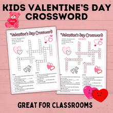 Load image into Gallery viewer, Valentine&#39;s Day Crosswords for Kids | Kids Games | Kids Activities | Valentine&#39;s Day Printables | Valentine&#39;s Day Games | PDF download
