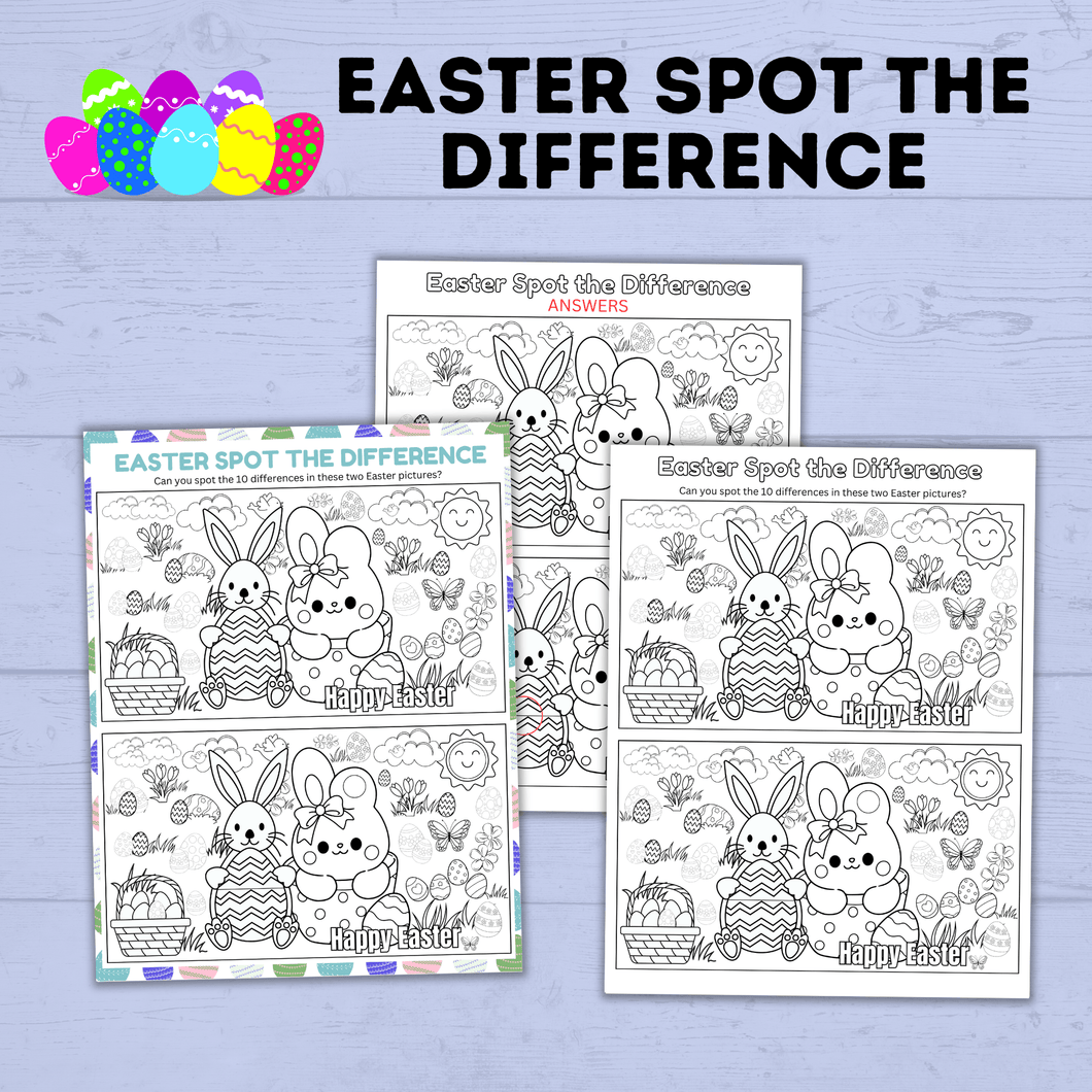 Easter Spot the Difference for Kids | Easter Activities for Kids | Kids Activities | Easter Printables | Easter Games