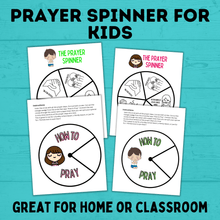 Load image into Gallery viewer, How to Pray Prayer Spinner for Kids | Teach Kids how to pray | Prayer Activities | Prayer Printable | Digital Download | Sunday School
